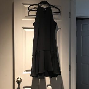 Black flare hem dress